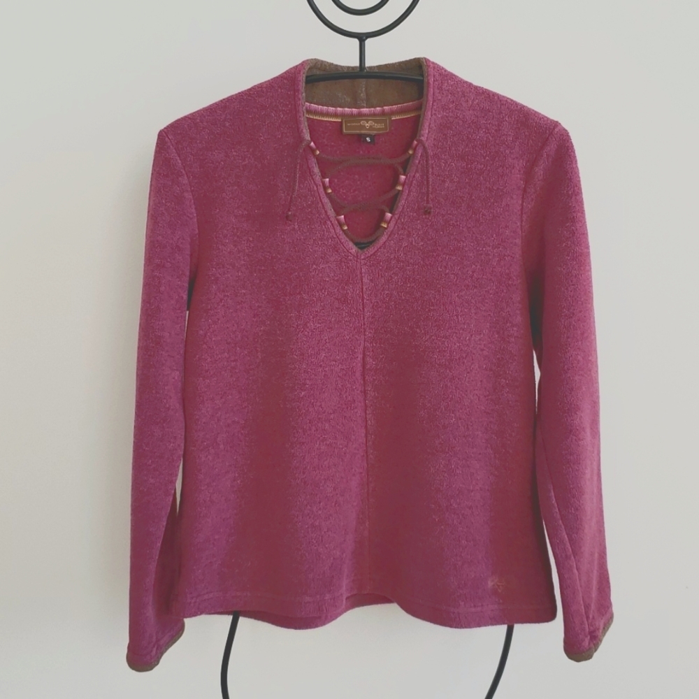 Wooly Bully * Warm fleece snuggly raspberry top